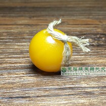 Liaojin natural chicken fat yellow agate with orange peel pattern Gobi old agate round beads with 20 loose beads single clavicle pendant