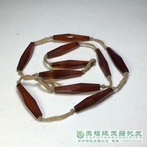 Antique imitation old diamond face multi-sided agate pipe beads old West Asian red agate beads old scattered beads handmade beads