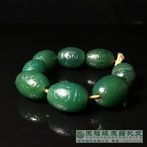 Gaogu weathered old pulp large hole belt weathered grandmother back pattern old agate hand string barrel bead bracelet