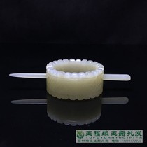Hetian jade green white jade hair hoop headdress ancient style Han clothing headwear accessories COS shooting accessories COS shooting accessories hairpin hair bundle