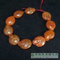 Gaogu old red Agate Pearl old Jade return to foreign exchange period natural agate monkey longevity tortoise bracelet