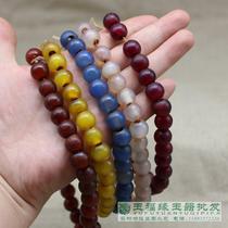 High ancient Agate string Light wine red Agate beads string Agate hand string Persimmon yellow Agate bracelet Buddha beads with beads