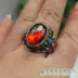 Cổ linh tinh Bạc cổ Inlay Nhẫn Nhẫn Cloisonne Handmade Thủ công mỹ nghệ Nhẫn nữ Bán buôn nhẫn đẹp Nhẫn