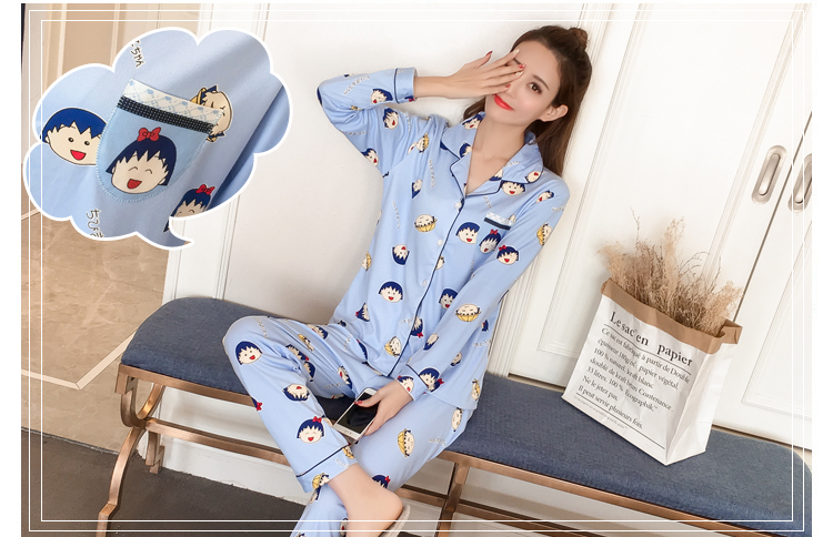 Áo nịt len ​​nữ mùa xuân và mùa thu dài tay Công chúa dâu tây Hàn Quốc Gió ngọt ngào Phim hoạt hình mặc nhà dịch vụ những kiểu đồ bộ thun may
