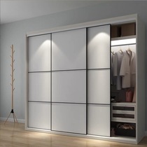 New wardrobe door modern simple solid wood bedroom sliding door customized Nordic bedroom sliding door customized