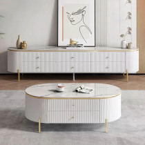 TV cabinet light luxury coffee table cream style living room simple combination slate post-modern bedroom furniture Hong Kong style small apartment
