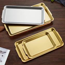 Korean-Style Barbecue Plate Rectangular Commercial Thickened Plate 304 Stainless Steel Barbecue Plate Shallow Tray Square Plate Barbecue Tray