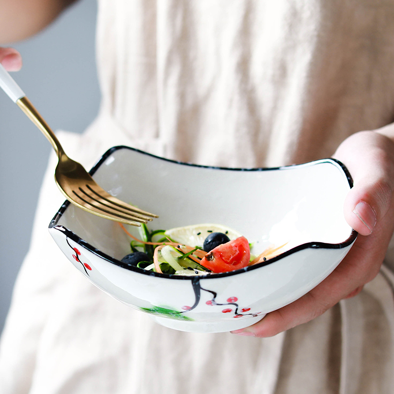 Vegetarian dishes treasure bowl of ceramic bowl creative household utensils Japanese 7.5 inch plate deep dish hand - made of ceramics