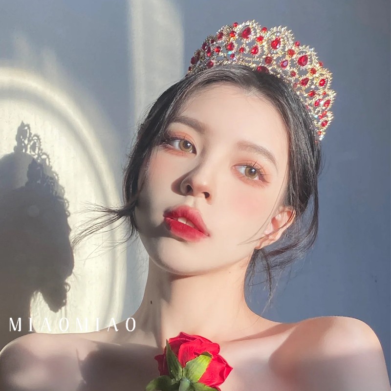 Bride Retro Palace Court Crown Eu Style Forehead Drop Crown Birthday Adult Baroque Styling Accessories Advanced-Taobao