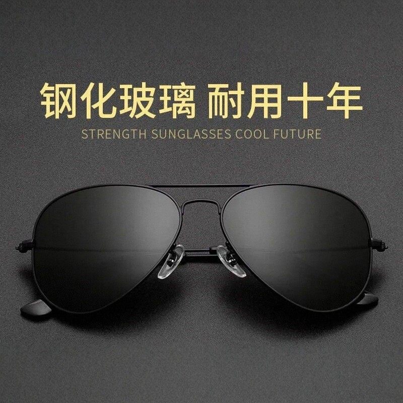 高精細強化ガラスレンズの夏用サングラス、運転用メンズサングラス、アビエータースタイル、UVカットアビエーターサングラス