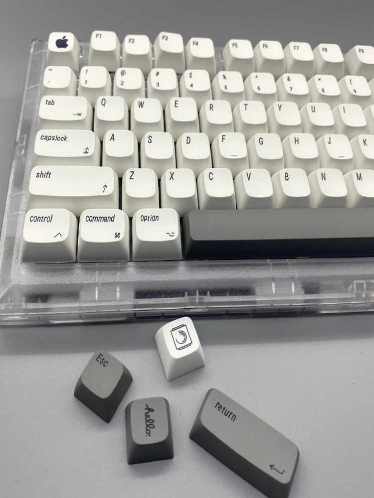 MAC APPLE WIND KEYCAP XDA HEIGHT PBT SUBLIMATION MINIMALIST WHITE SUITABLE FOR 61|64|68|84|87|98|104