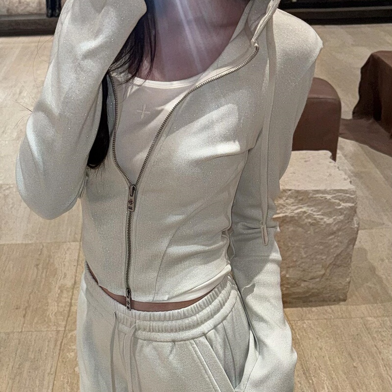 [Same Style as Nazha] Fengshen Evolution Cold-Dyed Slim-Fit Hooded Jacket Cardigan Hoodie Zipper Short Top New Product