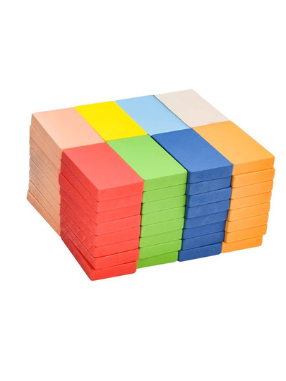 木质多米诺骨牌智力学校比赛机关组合专注想象力儿童益智玩具积木