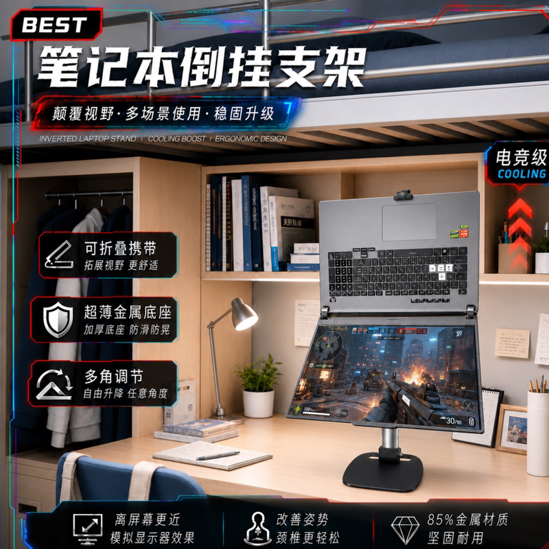 Best Laptop Inverted Stand/Hanging Stand to Improve Visual Experience/Convenient Storage and Easy Disassembly