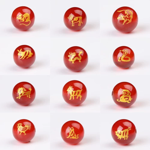 Натуральное ониксовое украшение-шарик, бусины, оберег на день рождения, браслет, аксессуары, китайский гороскоп