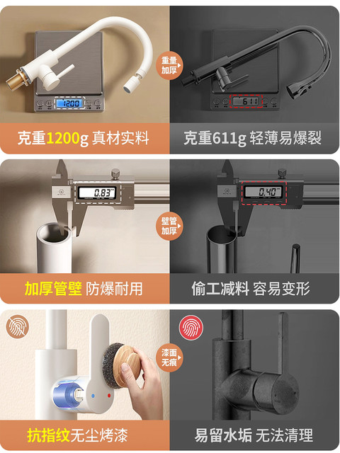 Italian Aisino Kitchen Faucet Sink Universal Connector Hot and Cold Pull-Out Anti-Splash Retractable Rotating