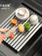Italian Aisino 304 Stainless Steel Kitchen Sink Drain Rack Foldable Vegetable Washing Dishwashing Sink Filter Storage