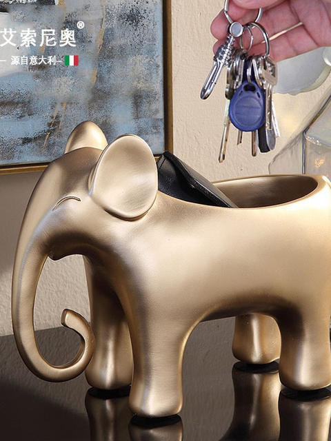Italian Aisino Home Decor Modern Light Luxury Entryway Shoe Cabinet Living Room Foyer Tabletop Elephant