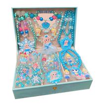 Kuromi childrens necklace set gift box little girl cartoon Sanrio beaded necklace ice and snow princess jewelry box