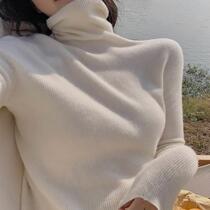 Autumn and winter new soft and waxy knitted half-high collar solid color bottoming candy color design gentle wind slim fit pullover sweater