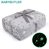 Flannel luminous starry sky childrens luminous blanket super soft creative Starlight blanket increased spring and summer blanket air conditioning quilt