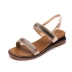 Word với sandal da nữ 2019 xuân hè mới hoang dã phiên bản Hàn Quốc với thời trang giày Roman hoang dã - Sandal dép cao gót Sandal