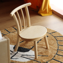 All solid wood childrens back chair North American hard maple small stool doorway shoe changing chair childrens room game chair