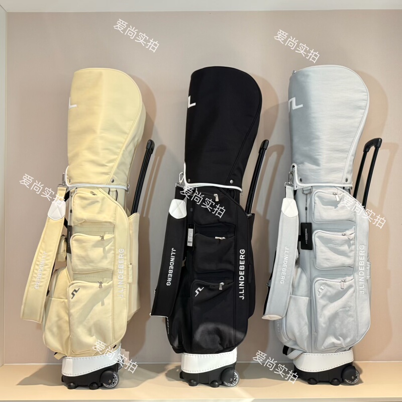 2026 New Lindbergh Golf Bag with Wheels, Waterproof Nylon Fabric, Standard Golf Bag for Men and Women