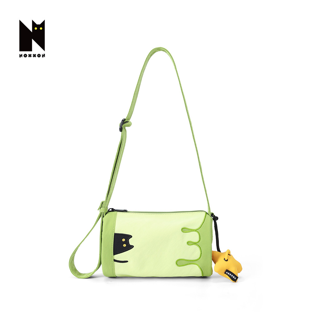 NOXXON Lightweight Casual Luxury Commuter Backpack for Women, Small Green Cylinder Shoulder Crossbody Bag - Thumbnail 5