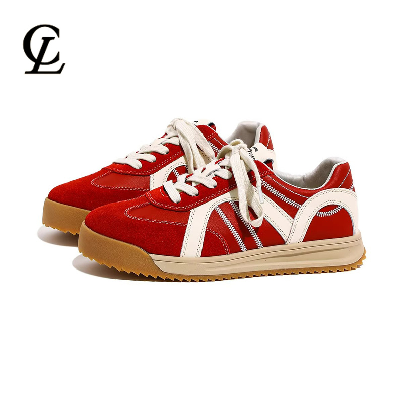 Laychi New Vintage Niche German Training Shoes for Women, Thick-Soled Height-Increasing Versatile Sneakers, Casual Outdoor Sports Shoes