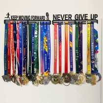 Marathon medal display rack wall-mounted medal rack nail-free metal wall-mounted running medal rack