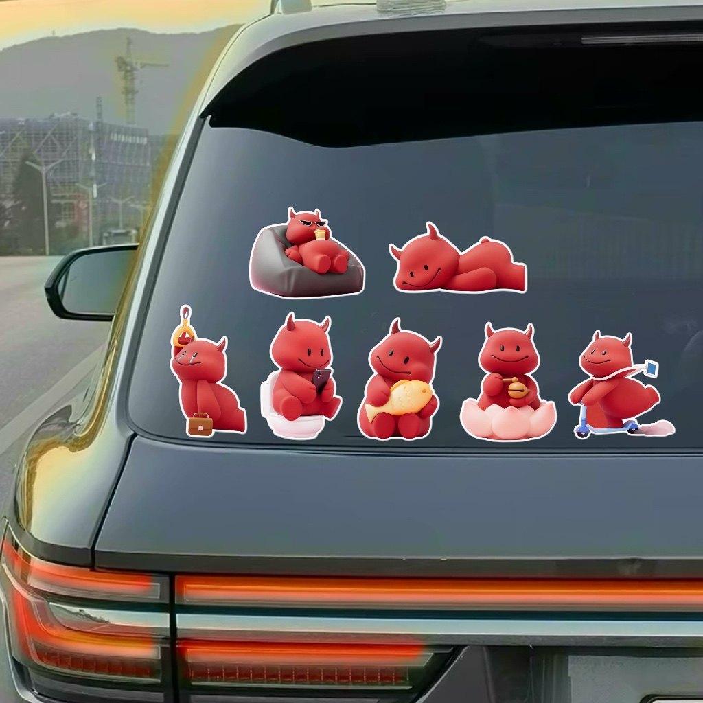 李玉春のカジュアルな牛をテーマにした週末ステッカー、カーステッカー、燃料タンクキャップステッカー、荷物室装飾、電動スクーターサポートステッカー。