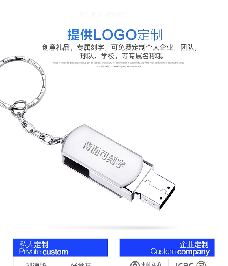 U đĩa 64g chính hãng phim hoạt hình sáng tạo dễ thương đĩa xoay kim loại u tùy chỉnh biểu tượng 128g điện thoại di động máy tính dual-sử dụng - USB Aaccessories quạt kẹp