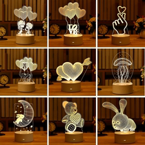 Romantic Love 3D Acrylic Led Lamp for Home Childrens Night