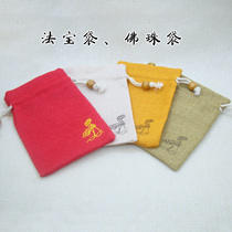 Hand Strings Buddha Pearl Bag Faobao Bag Buddha Statue Pendant Pendants Linen Lotus Bag Gold And Silver Jewelry Collection Bag Cotton Linen