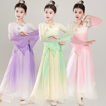 Childrens classical dance clothing Chinese dance gauze body rhyme practice clothing girls ethnic dance gradient fan dance performance clothing