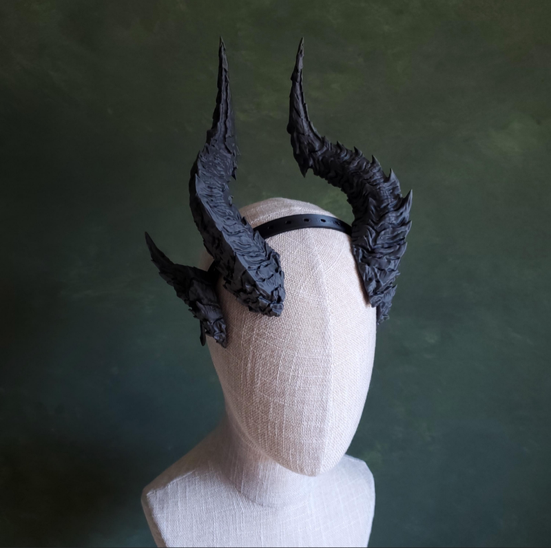 3D Printed Cosplay Dragon Horn Headpiece Female Props Halloween Black Main and Secondary Character Devil Horn Hair Accessory 3D Printed Cosplay Dragon Horn Headpiece Female Props Halloween Black Main and Secondary Character Devil Horn Hair Accessory