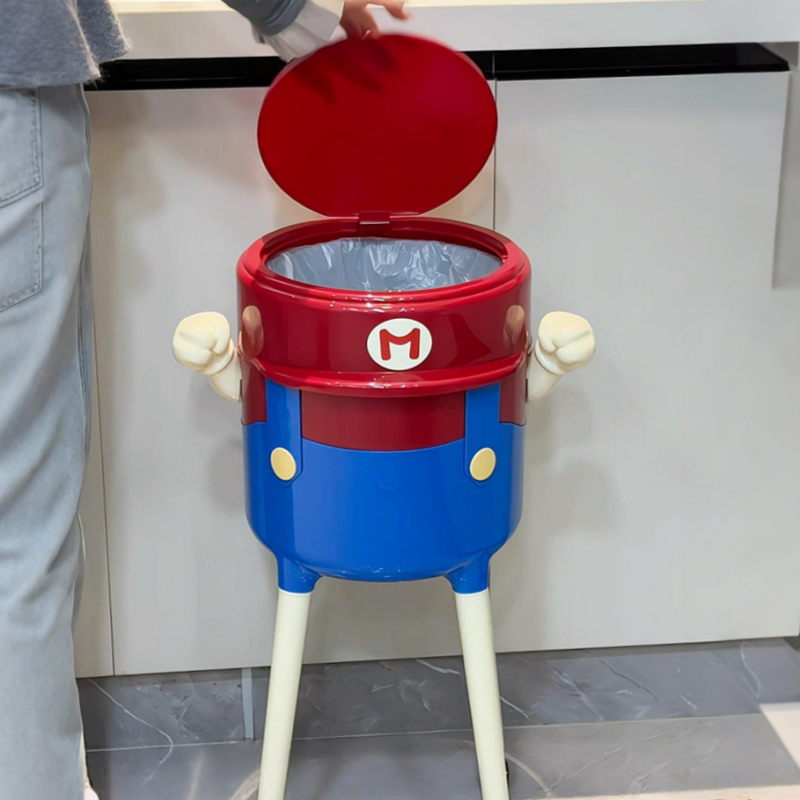 Trash Can with Long Legs, No Need to Bend Over, with Wheels and Lid, for Home Kitchen and Living Room, Large Capacity, Movable Trash Can with Long Legs, No Need to Bend Over, with Wheels and Lid, for Home Kitchen and Living Room, Large Capacity, Movable