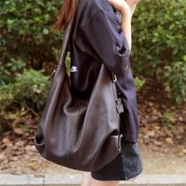 TAO Taiwan freshly made pure leather lazy genuine leather one-shoulder womens large shoulder bag large capacity casual texture soft cowhide tote