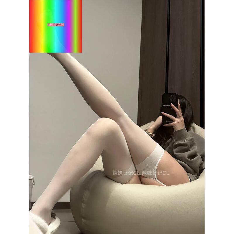 Gray Silk Sexy Women's Lace Over-The-Knee Stockings with Suspenders, Trendy Pantyhose, Long Stockings, Internet Celebrity Style, Black Ultra-Thin Silk Stockings Gray Silk Sexy Women's Lace Over-The-Knee Stockings with Suspenders, Trendy Pantyhose, Long Stockings, Internet Celebrity Style, Black Ultra-Thin Silk Stockings