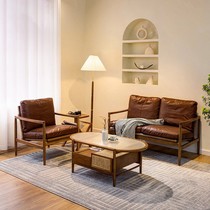 Moonlight Chair Wabi-sabi style leisure sofa chair single living room small apartment B&B hotel solid wood designer sofa