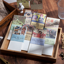 Galaxy mapping non-sticky note paper retro European and American characters message note paper Handbook material paper punch card note