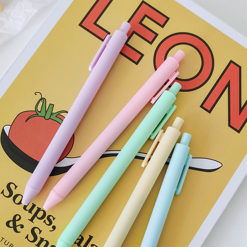 Simple candy-colored neutral pen ins fresh students press the signature pen 0 5mm black water-based pen test pen stationery