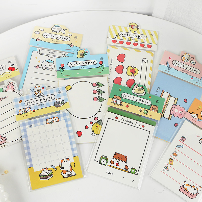 Hand ledger convenience stickers for living cute cartoon students with a message note hand account collage material convenience stickers