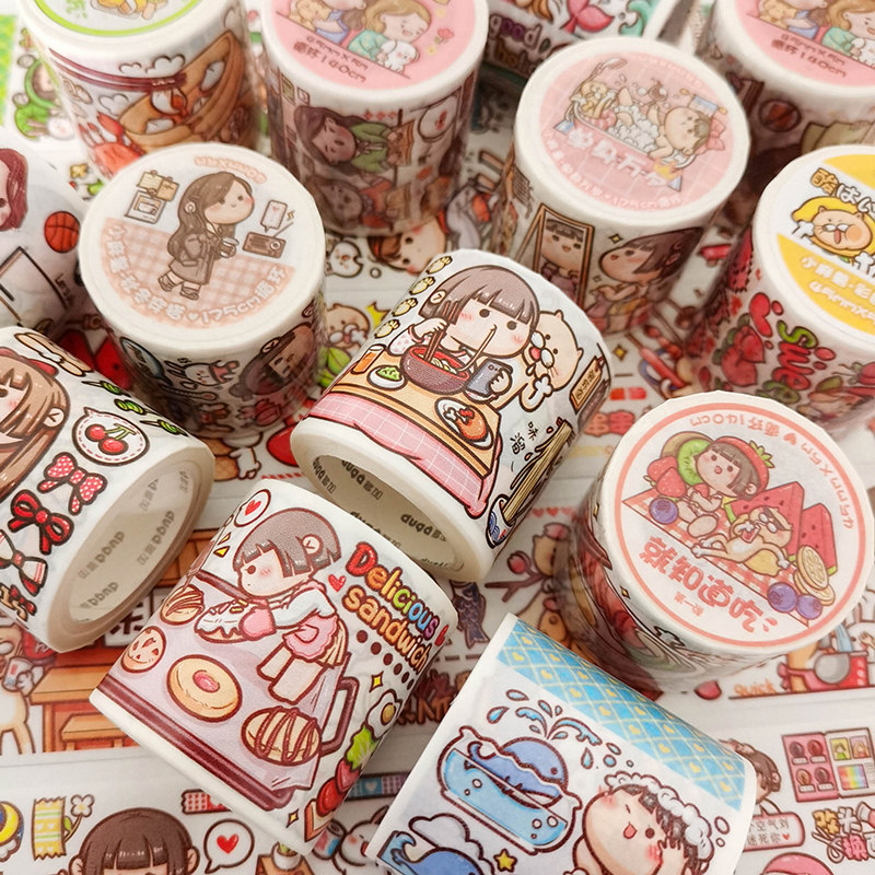 Lovely Meat Ball Style Separate Handbook Circulating Sticker Small Mummy Potato Handbook and Paper Tape Material Remove Paper Pasting