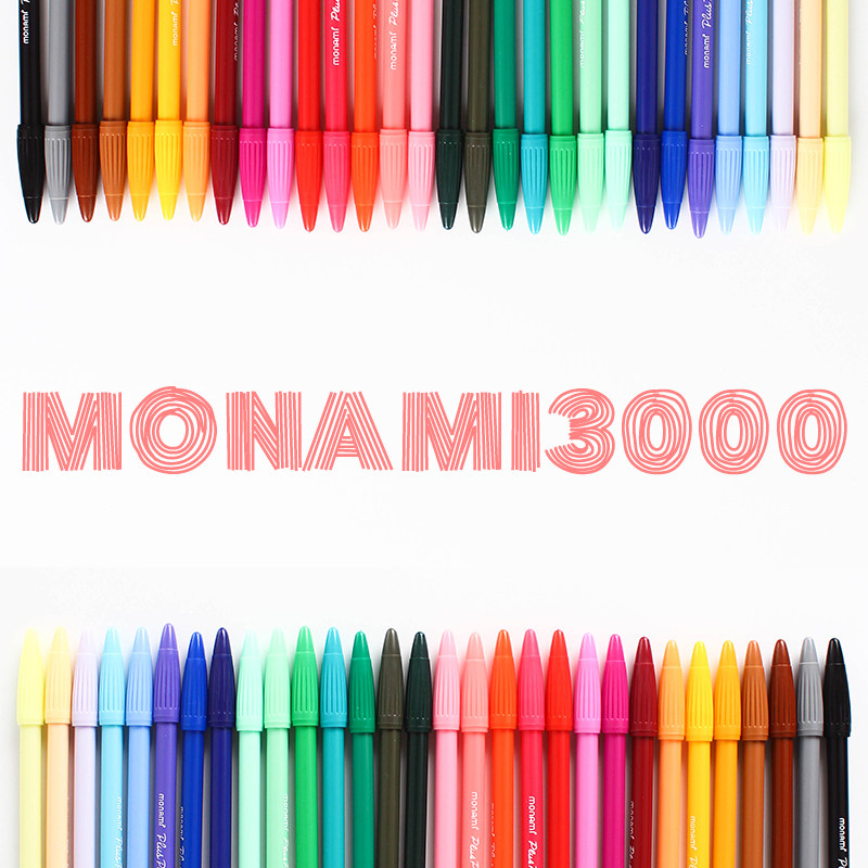 Korea monami 3000 fiber color watercolor pen Color hand account Neutral pen Hook line pen Water-based pen