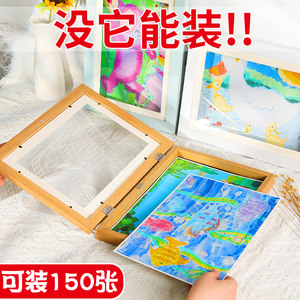 Children's picture frame magnetic suction mounted wall hanging 8k photo frame a4 free punching a3 simple display frame wall work photo frame