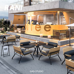 RA Basho Outdoor Sofa Bar Cafe Milk Tea Shop Western Restaurant Hotel Terrace Courtyard Barbecue Table and Chair Combination