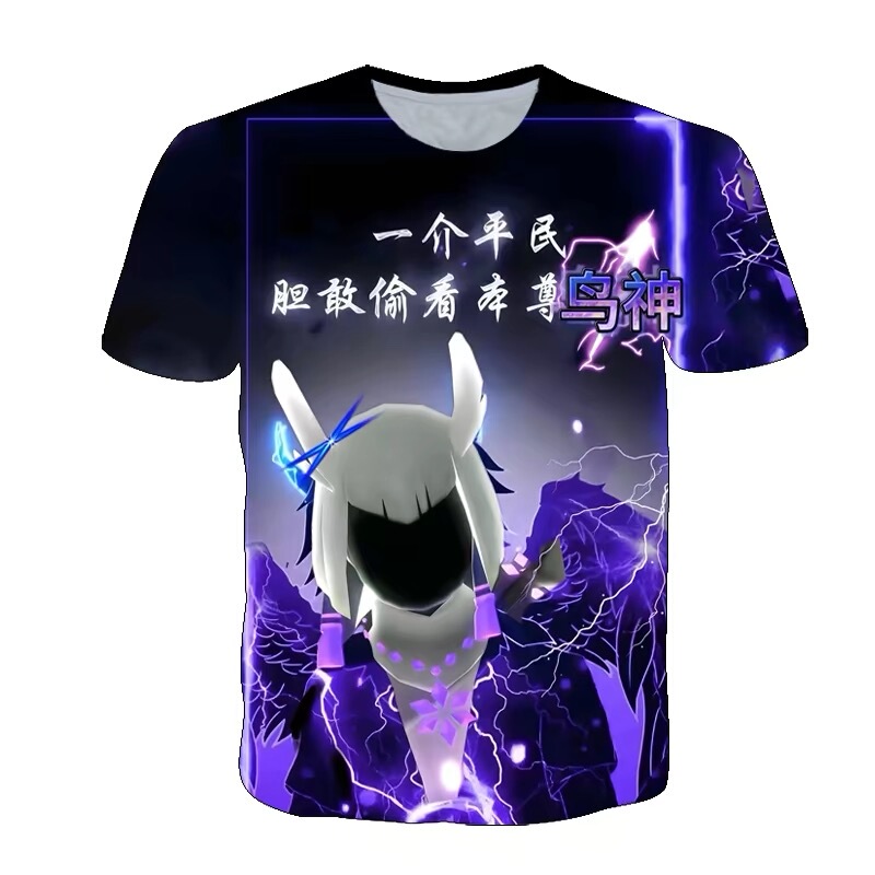 Light Encounter Sky Tiktok-Style Clothing 3D Printed Unisex Short-Sleeve T-Shirt Summer Youth Cosplay Top
