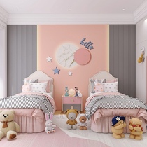 Children Room Small Stars Bamboo Wood Fiber Integrated Board Girl Bedroom Pink Background Wall Panel Cartoon Decorative wall panel